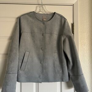 Icy Blue Faux Suede Women's Jacket